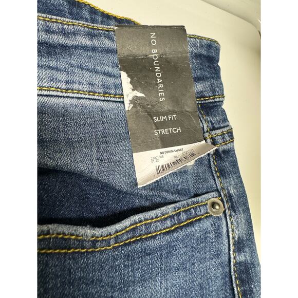 No Boundaries Mens Shorts Sz 28 Mens Raw Hem Slim Fit Stretch Dark Wash Blue NEW - Picture 6 of 8